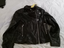 Art Class Faux Leather Moto Jacket Girls S Black .Zipper . Pockets