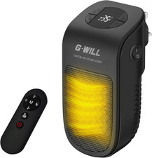 Smart Plug In Mini Heater 600W Ceramic Energy Saving Timer Black