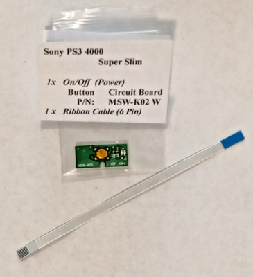 PS3 Super Slim: Power Switch Board (PCB) with Ribbon Cable, PlayStation 3 4000