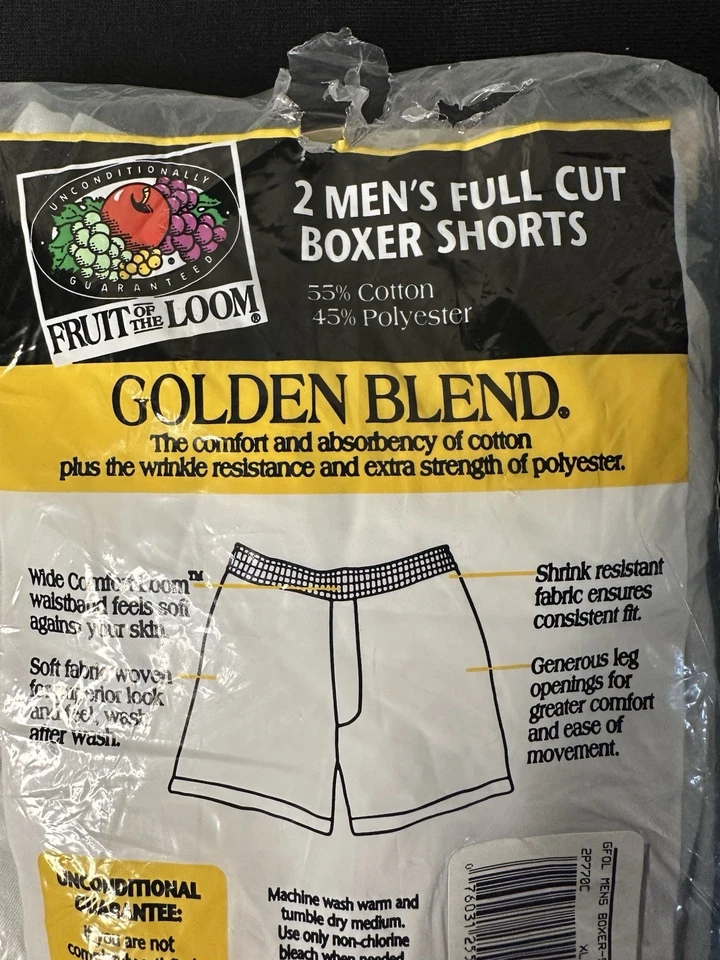 CALZONCILLOS BOXER VINTAGE PARA HOMBRE CORTE COMPLETO~TALLA XL 42-44~MEZCLA DORADA FRUIT OF THE LOOM Foto 4 de 4