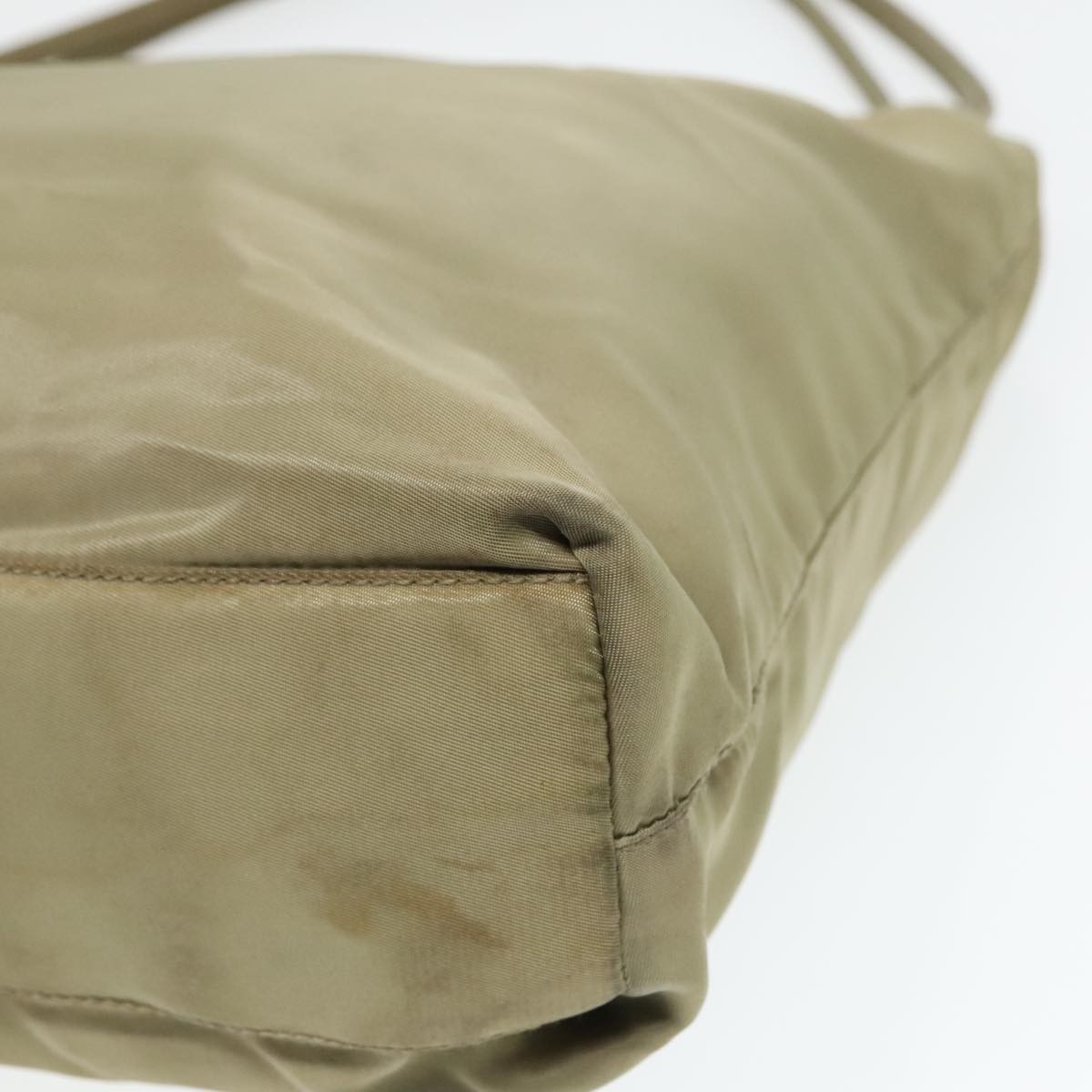 PRADA Tote Bag Nylon Beige Silver Auth bs18439 thumbnail 15