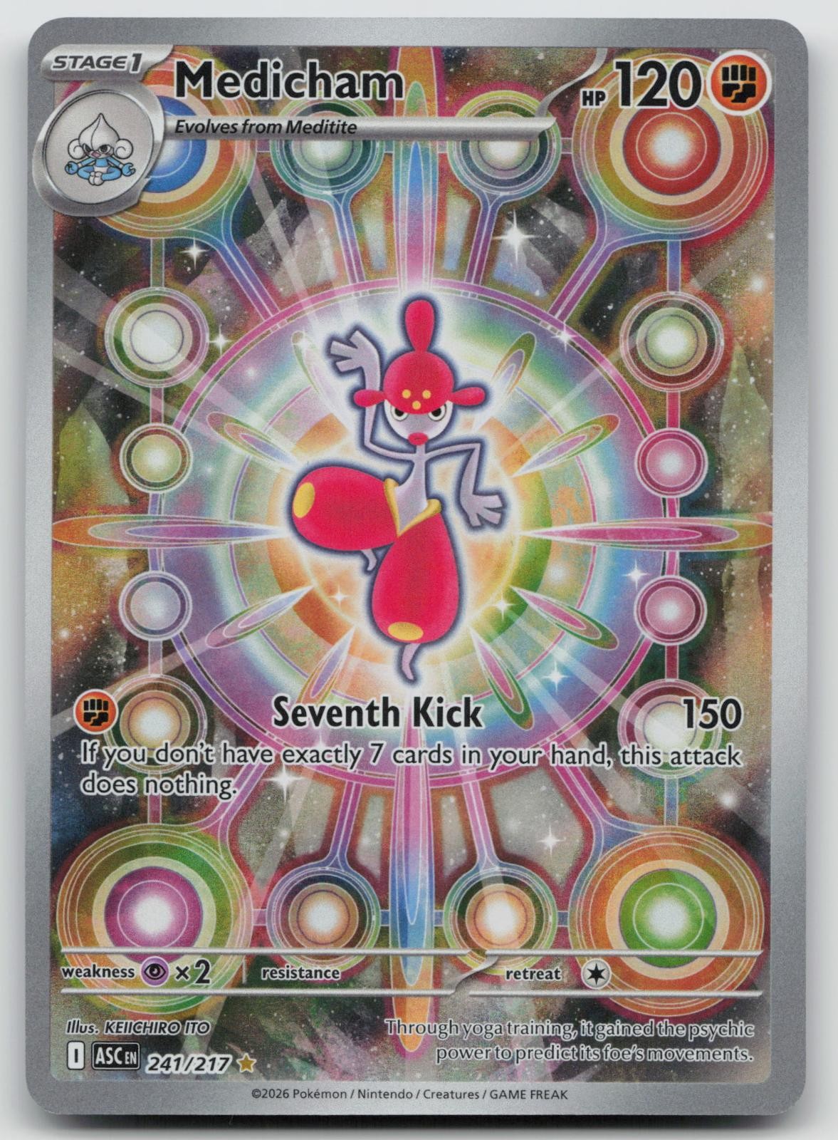 Medicham 241/217 Illustration Rare Ascended Heroes Pokemon Holo Near Mint