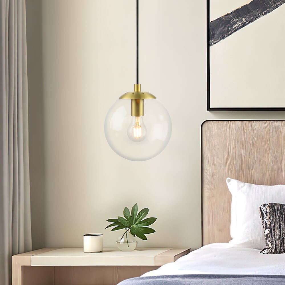 Globe Pendant Light Modern Single Kitchen Pendant Lighting with Clear Glass