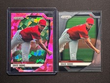 2025 Panini Prizm Chase Burns #86 Pink Ice Prizm & Base Lot(2) Cincinnati Reds