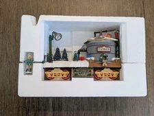 New Bright Holiday Express Dillard's Tanker Car Ice Skating Elf Animated*Works*