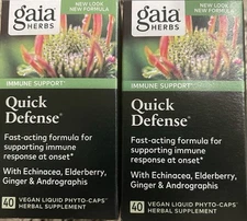 Gaia Herbs Quick Defense- Fast-Acting Immune Support Supplement -2PACK Exp 01/27
