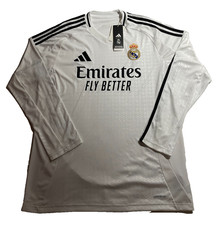 Adidas Real Madrid Home Jersey 2023/24 White Long Sleeve Aeroready Men’s Large