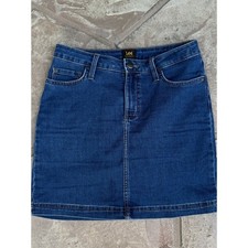 Lee Y2K Denim Mini Skirt Medium Wash Classic 5 Pocket Jean Skirt sz 6