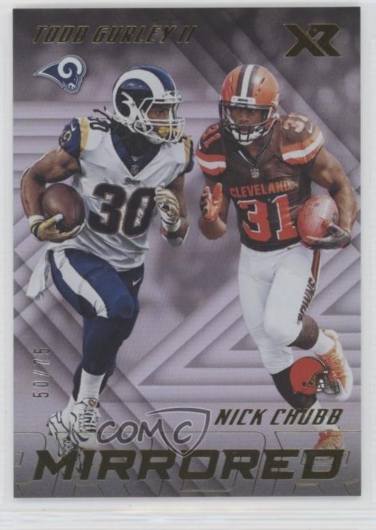 2018 Panini XR Mirrored /75 Todd Gurley II Nick Chubb #M-13 02wb