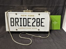Kate Spade BRIDE2BE Wedding Belle License Plate Clutch Crossbody Bag Novelty