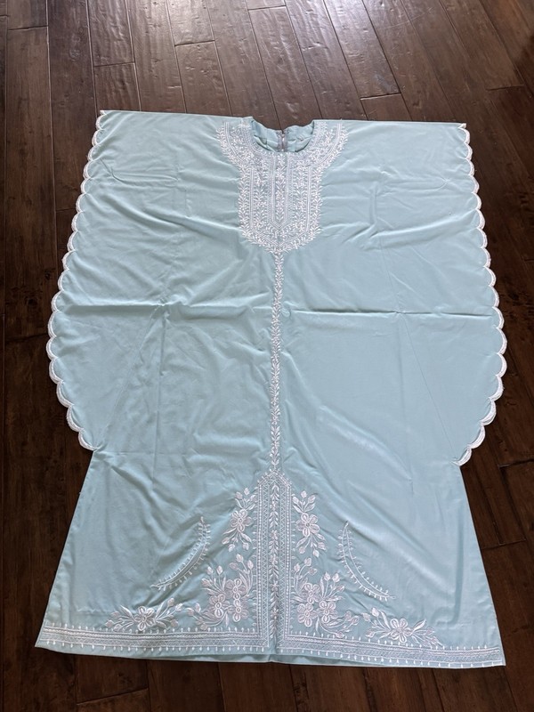 ❤️ Huipil Dress Embroidered 100% Cotton Manta Oaxaca Mexican Guatemala Size 12