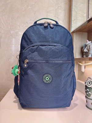 NWT Kipling Seoul vintage laptop Large Backpack in Navy blue zipper 45cm