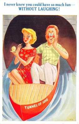 MIXED COMIC  POSTCARD TUNNEL OF LOVE  GOOD PLUS VERY GOOD