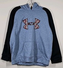 Under Armour Boys Youth Size YXL Pullover Hoodie Light Blue  Black