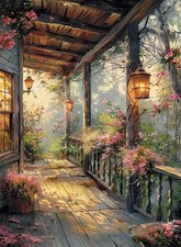 Diamond Art Kits for Adults Beginner- Garden Porch with 12 16inch, DP02416