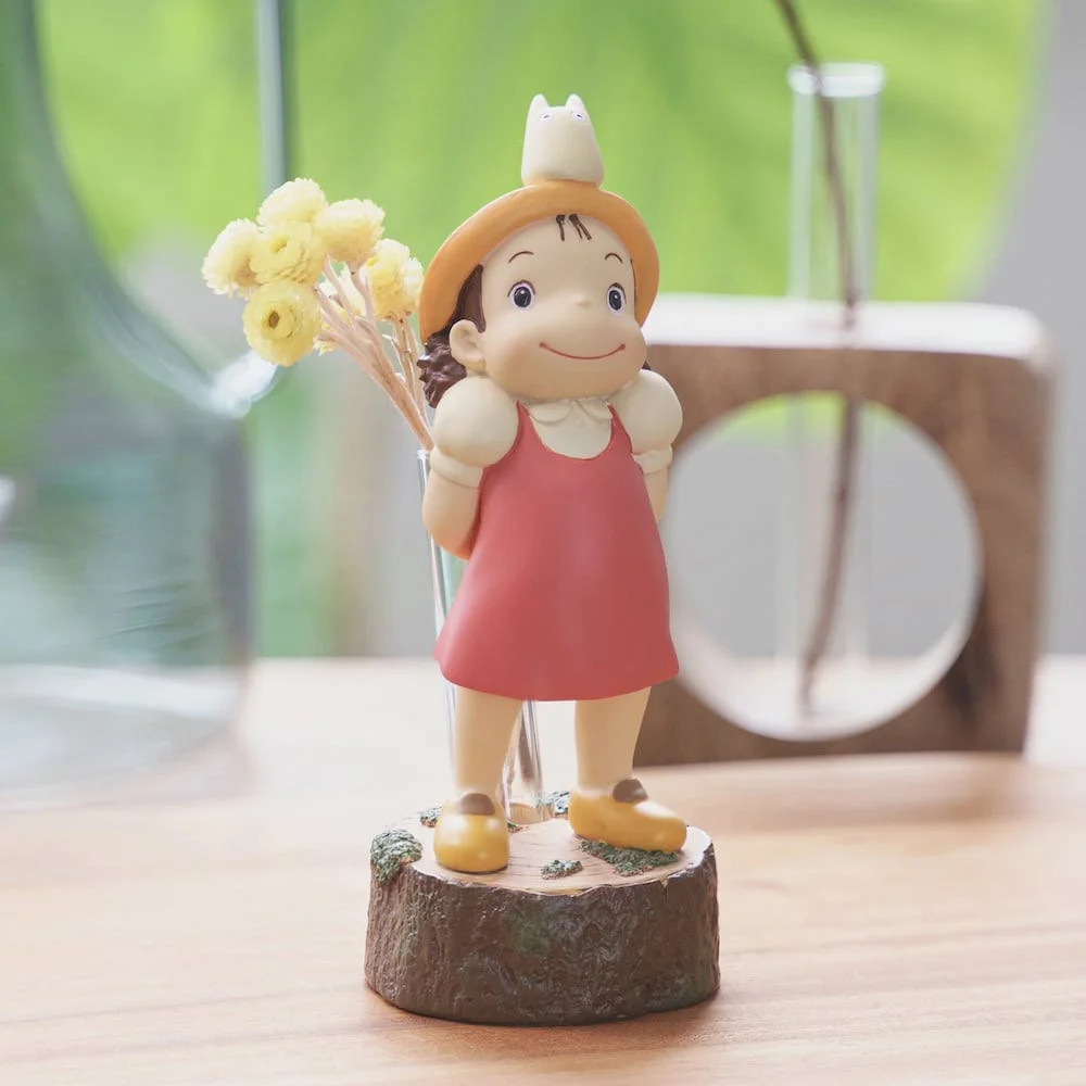 Mini statue soliflore Totoro Blanc et Mei Studio Ghibli par Benelic