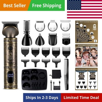 Beard Trimmer Kit Professional Hair Clipper Zero Gapped T-Blade Electric Shav...