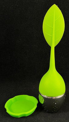 Leaf Tea Infuser - Silicone & Stainless Tea Strainer - Loose Leaf - Green