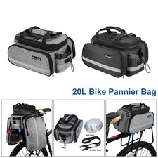 20L Bike Pannier Bag Rear Rack Waterproof Cycling Bicycle Touring Trunk Bag
