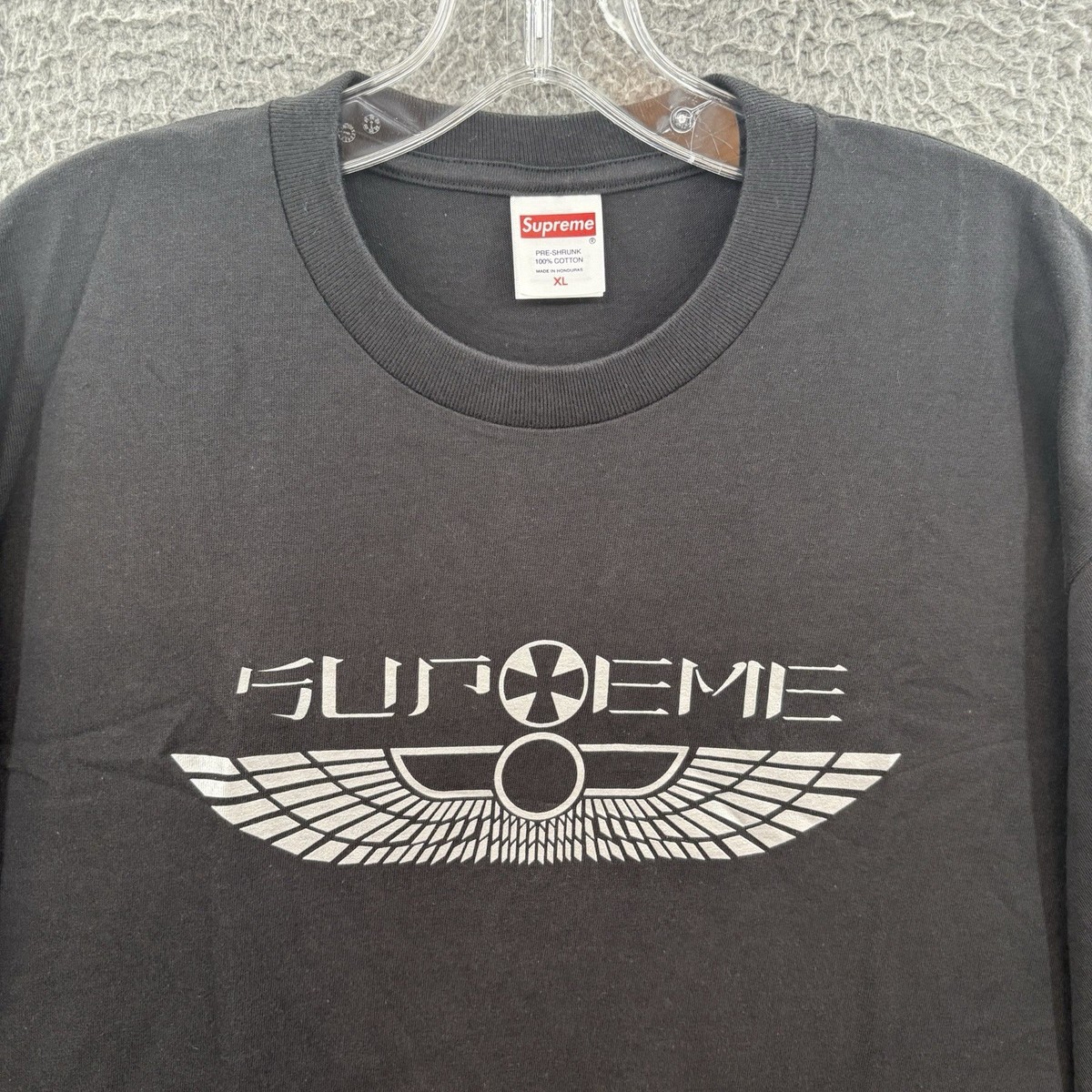 Supreme Wings Tee Mens XL Black Crewneck Shirt SS25 New York