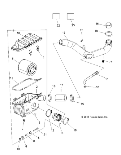 Polaris Airbox Assembly, for Specific RANGER Models, Genuine OEM - 1204922 - Picture 5 of 5