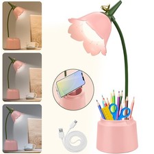 LED Flower Desk Lamp Cordless Table Light 3 Color Modes Dimmable Table Light