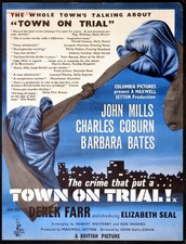TOWN ON TRIAL 1957 John Mills, Charles Coburn, Barbara Bates TRADE ADVERT