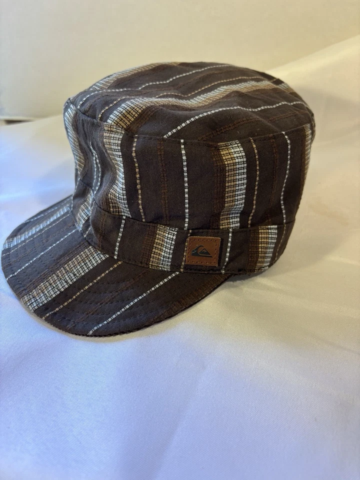 Vintage Quicksilver Reversible Newsboy Cap Hat Plaid/corduroy Brown - Image 4 of 4