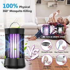 Black Rechargeable Mosquito Lamp - Rechargeable Design for Indoor/Outdoor Use