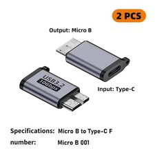 USB Type C to Micro B Adapter USB 3.0 External Hard Drive Cable