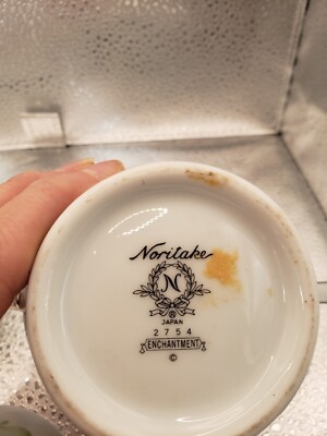 Vtg Noritake Enchantment Creamer & Sugar Bowl w/Lid Platinum #2754