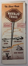 Navajo Trail The Short Route Thunderbird Inn Williams AZ multi-fold map/guide NM