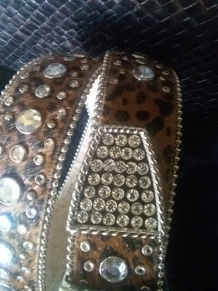 CHRISTINE ALEXANDER SWAROVSKI блестящий со стразами коричневый пони ремень унисекс размер большой - Изображение 3 из 4