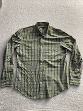 Banana Republic Blue White Plaid Soft Wash Tailored Slim Fit Shirt Mens Large