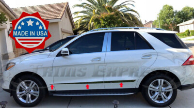 2012-2017 Mercedes ML/2016-2019 GLE 6Pc W166 Flat Body Side Molding Trim Accent