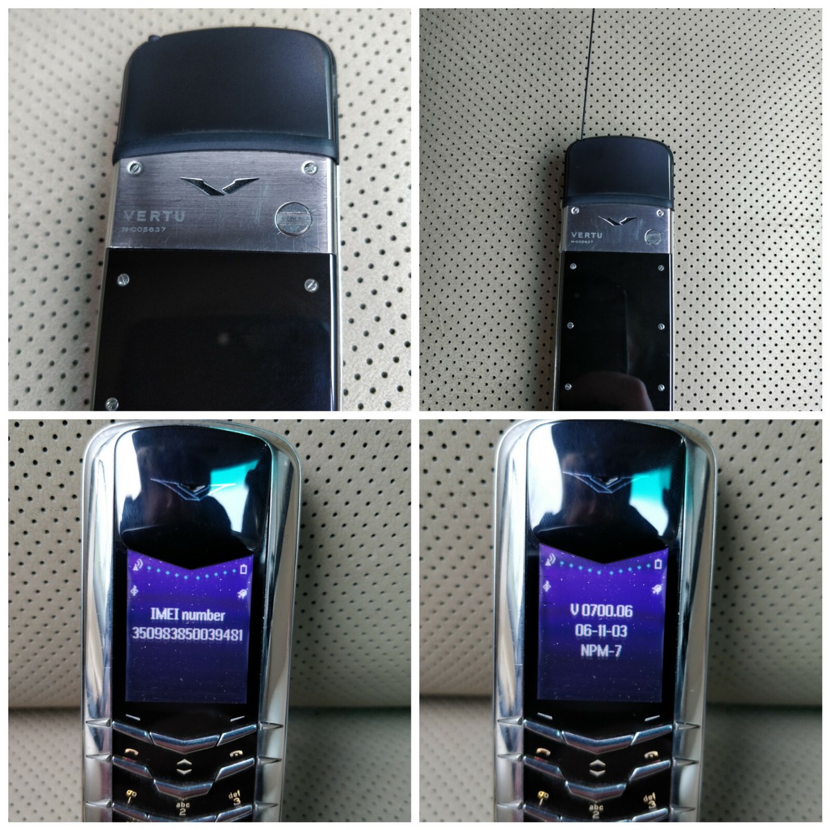 Vertu Signature M Stainless Steel Black Ceramic Cell Phone Genuine