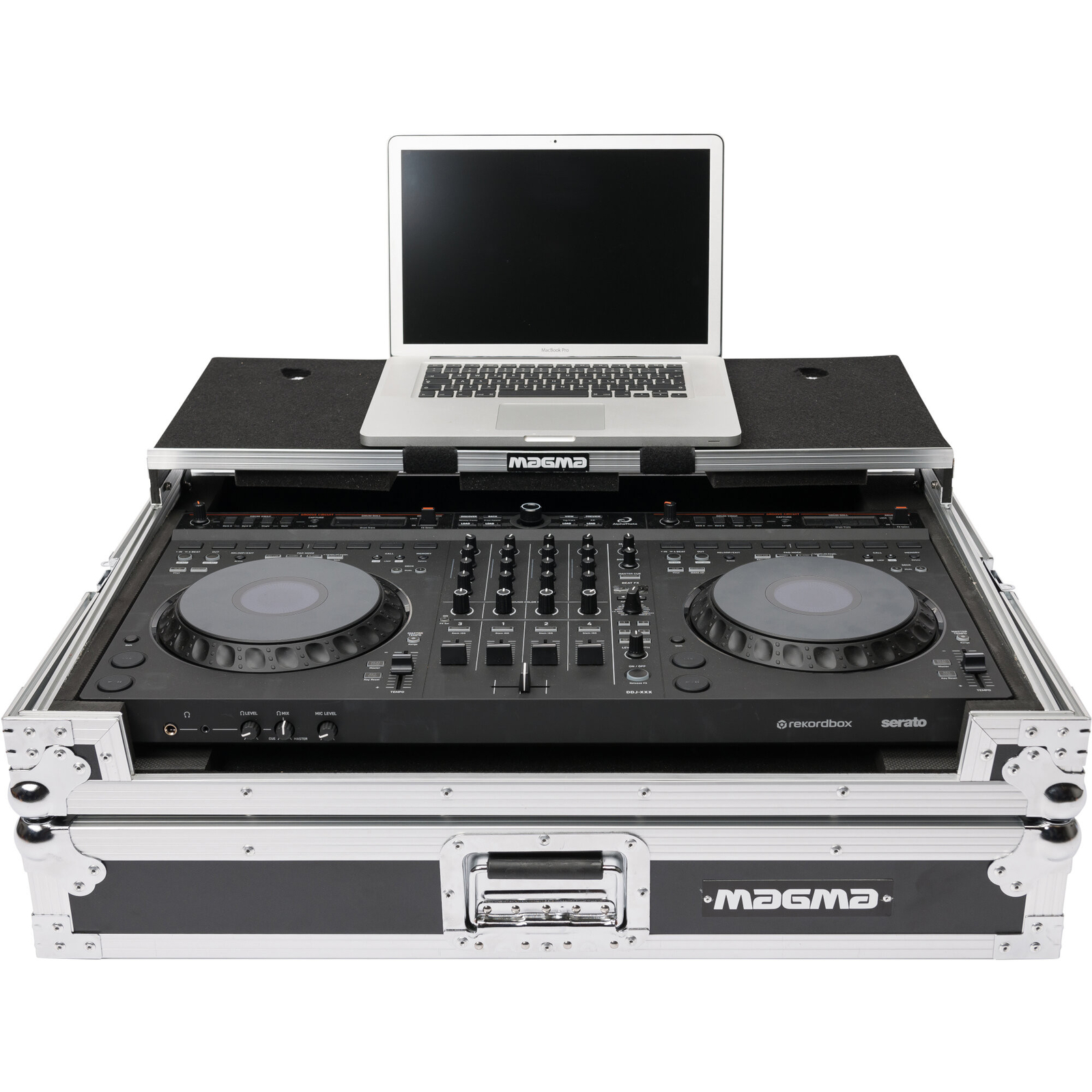 MAGMA DJ CONTROLLER WORKSTATION per contenere ALPHATHETA DDJ-GRV6 + LAPTOP