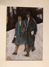 Disegno a  pastello acquerellato  su carta da pacchi   35x25 - NC184