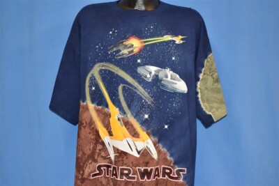 vintage 90s STAR WARS EPISODE 1 ONE ALL OVER PRINT SCI FI MOVIE 