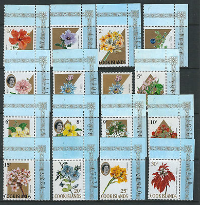 COOK ISLANDS 1967-69 FLOWERS set complete (Scott 199-220) VF MNH