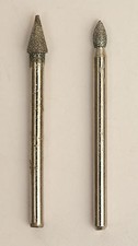 Set of 2 Conical Diamond Grinding Burr 1/8" 3mm Shank For Dremel Rotary Tool New
