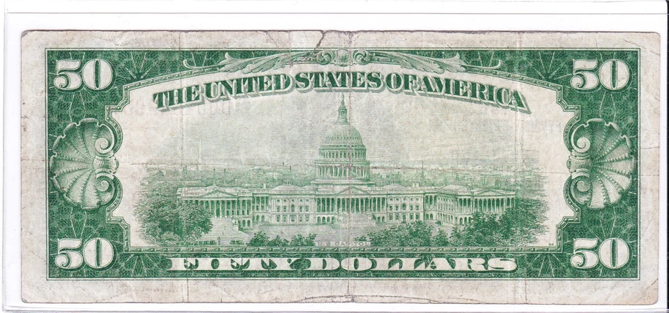 1929 $50 Federal 🇺🇸 CLEVELAND Ohio OH 🇺🇸 Evenly Circulated! 🇺🇸 - Image 2 of 2