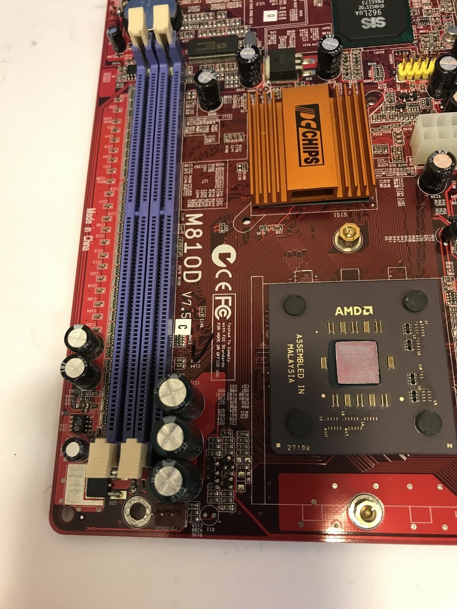 PC Chips M810D MicroATX AMD 462/A Motherboard With CPU (No