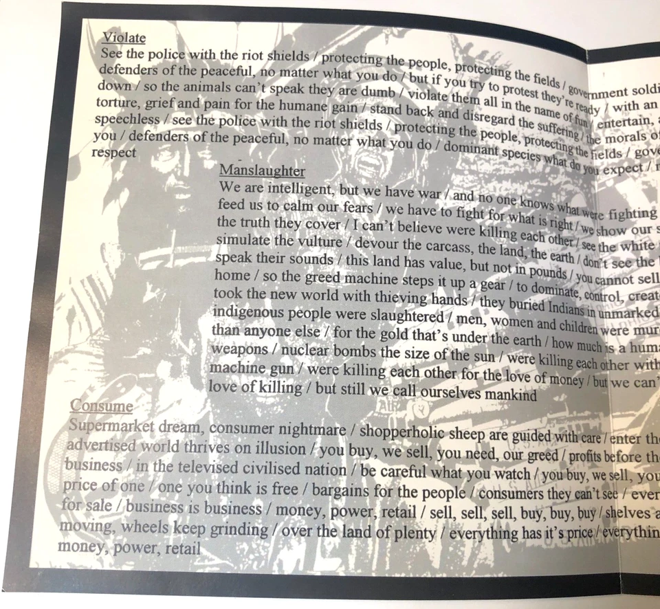 Cress 7" Record 45 EP & Picture Sleeve From Violence To Consumerism   hardcore Foto 3 de 4