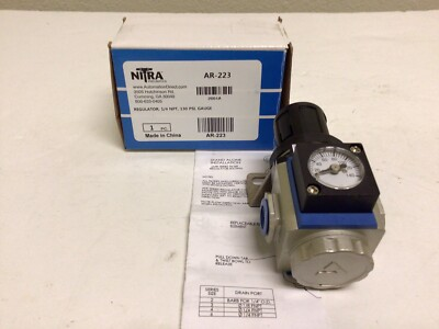 #ad NEW NITRA PNEUMATICS AUTONATION DIRECT AR 223 PRESSURE REGULATOR 1 4 GAUGE $47.95