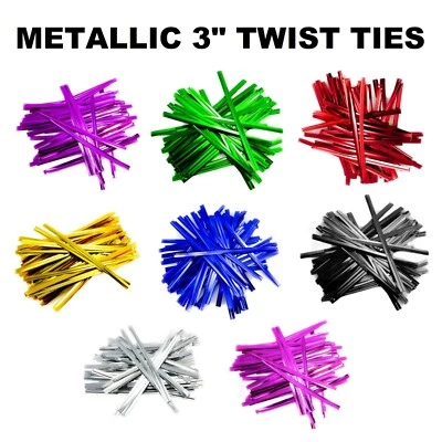 Metallic Twist Ties for Sandwich Freezer Sweet Cellophane Bags Plastic Wire Ties