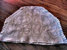 Vtg Small Appliance Cover Handmade Beige Lace Shamrocks Pattern