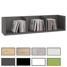 CD DVD Regal Wandregal Hängeregal Deko Bücher mit 3 Ablagen