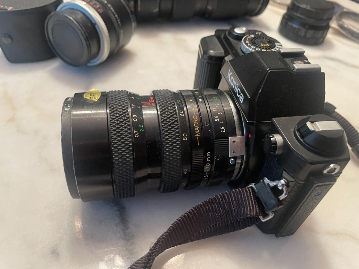 Konica FS-1 SLR Camera with lenses: 35-70mm, 80-200 zoom and