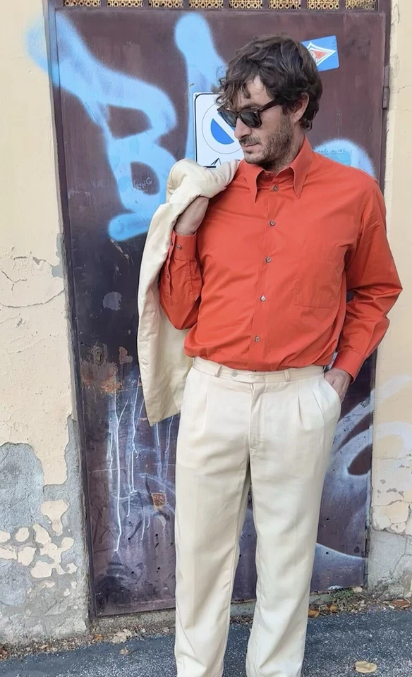 Rara camicia uomo Versace Classic V2 vintage cotone taglia 42 audace anni 90 ... - Immagine 3 di 4